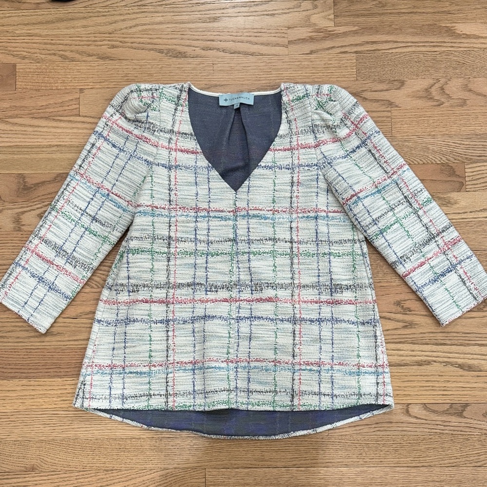 Tuckernuck Textured Puff Sleeve Blouse - size Small